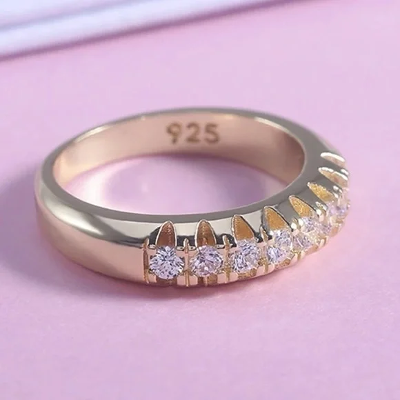 New 18K Gold Plated Engagement Party Diamond Ring - Picture 4 of 6